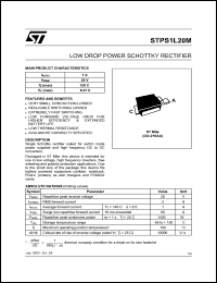 STPS1L20M datasheet: LOW DROP POWER SCHOTTKY RECTIFIER STPS1L20M