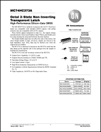 MC74HC373ADTEL datasheet: Octal 3-State NonInverting Transparent Latch MC74HC373ADTEL