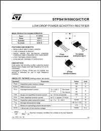 STPS41H100CG-TR datasheet: LOW DROP POWER SCHOTTKY RECTIFIER STPS41H100CG-TR