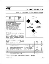 STPS41L30CR datasheet: LOW DROP POWER SCHOTTKY RECTIFIER STPS41L30CR