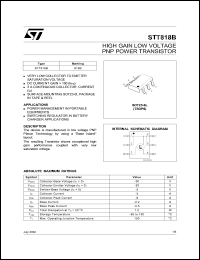 STT818B datasheet: HIGH GAIN LOW VOLTAGE PNP POWER TRANSISTOR STT818B