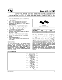74ALVCH32245LB datasheet: LOW VOLTAGE CMOS 32 BIT BUS TRANSCEIVER (3-STATE) WITH 3.6V TOLERANT INPUTS AND OUTPUTS 74ALVCH32245LB
