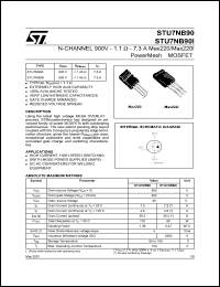 STU7NB90I datasheet: OLD PRODUCT: NOT SUITABLE FOR NEW DESIGN-IN STU7NB90I