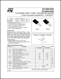 STU9NC80Z datasheet: OLD PRODUCT: NOT SUITABLE FOR NEW DESIGN-IN STU9NC80Z