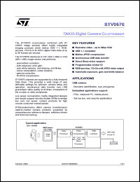 STV0676 datasheet: CMOS DIGITAL CAMERA CO-PROCESSOR STV0676