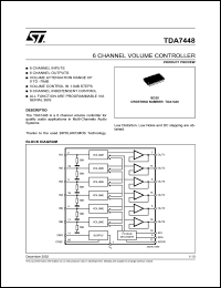 TDA7448 datasheet: 6 CHANNELS VOLUME CONTROLLER TDA7448