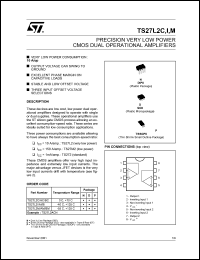 TS27L2AIDT datasheet: PRECISION VERY LOW POWER CMOS DUAL OPERATIONAL AMPLIFIERS TS27L2AIDT