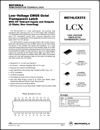 MC74LCX373ML1 datasheet: Low Voltage CMOS Octal transparent Latch with 5V-Tolerant Inputs and Outputs (3-state, Non-Inverting) MC74LCX373ML1