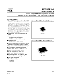 UPSD3212CV datasheet: FLASH PROGRAMMABLE SYSTEM DEVICE WITH 8032 MICROCONTROLLER CORE AND 16KBIT SRAM UPSD3212CV
