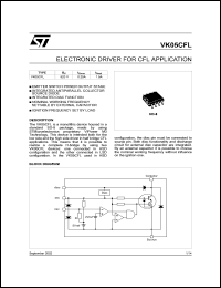 VK05CFL datasheet: ELECTRONIC DRIVER FOR CFL APPLICATION VK05CFL