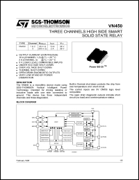 VN45013TR datasheet: THREE CHANNEL HIGH SIDE SMART POWER SOLID STATE RELAY VN45013TR