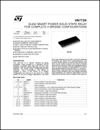 VN772K datasheet: QUAD SMART POWER SOLID STATE RELAY FOR COMPLETE H BRIDGE CONFIGURATIONS VN772K