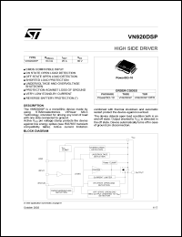 VN920DSP13TR datasheet: HIGH SIDE DRIVER VN920DSP13TR
