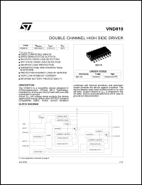 VND81013TR datasheet: DOUBLE CHANNEL HIGH SIDE DRIVER VND81013TR