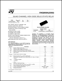 VNQ600A-8960 datasheet: QUAD CHANNEL HIGH SIDE SOLID STATE RELAY VNQ600A-8960