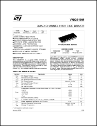 VNQ810M datasheet: QUAD CHANNEL HIGH SIDE DRIVER VNQ810M