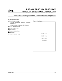 ZPSD303 datasheet: PSD3XX/ZPSD3XX FAMILY LOW COST MICROCONTROLLER PERIPHERALS ZPSD303