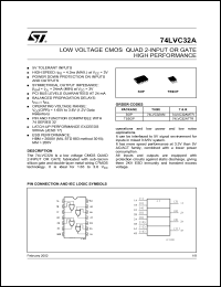 74LVC32AM datasheet: LOW VOLTAGE CMOS QUAD 2-INPUT OR GATE HIGH PERFORMANCE 74LVC32AM