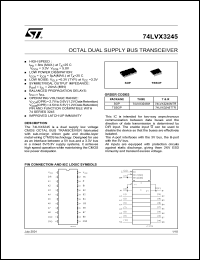 74LVX3245TTR datasheet: OCTAL DUAL SUPPLY BUS TRANSCEIVER 74LVX3245TTR