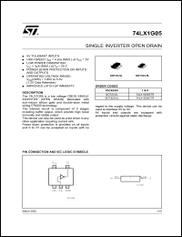 74LX1G05CTR datasheet: LOW VOLTAGE SINGLE INVERTER (OPEN DRAIN) 74LX1G05CTR