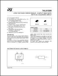 74LX1G08CTR datasheet: LOW VOLTAGE CMOS SINGLE 2-INPUT AND GATE WITH 5V TOLERANT INPUT 74LX1G08CTR