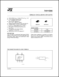 74V1G86STR datasheet: SINGLE EXCLUSIVE OR GATE 74V1G86STR