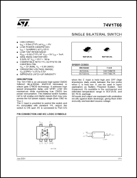 74V1T66STR datasheet: SINGLE BILATERAL SWITCH 74V1T66STR