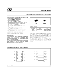 74VHCU04TTR datasheet: HEX INVERTER (SINGLE STAGE) 74VHCU04TTR