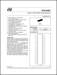 B5S16861TTR datasheet: 20-BIT TWO PORT BUS SWITCH B5S16861TTR