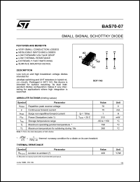 BAS70-07FILM datasheet: SMALL SIGNAL SCHOTTKY DIODE BAS70-07FILM