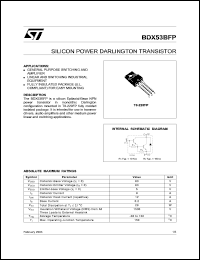 BDX53BFP datasheet: SILICON POWER DARLINGTON TRANSISTOR BDX53BFP