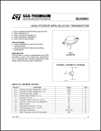 BUX98C datasheet: HIGH POWER NPN SILICON TRANSISTOR BUX98C