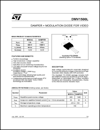 DMV1500L datasheet: DAMPER + MODULATION DIODE FOR VIDEO DMV1500L