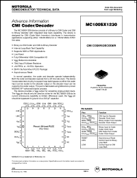 MC100SX1230FNR2 datasheet: CMI Coder/Decoder MC100SX1230FNR2