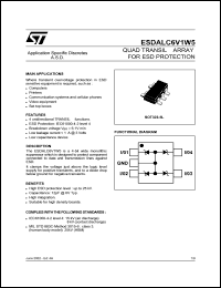 ESDALC6V1W5 datasheet: QUAD TRANSIL ARRAY FOR ESD PROTECTION ESDALC6V1W5