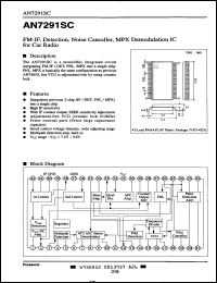 AN7291SC datasheet: FM-IF, detection, noise canceller, MXP demodulation AN7291SC