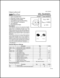 IRLZ44NS datasheet: Power MOSFET for fast switching applications, 55V, 47A IRLZ44NS