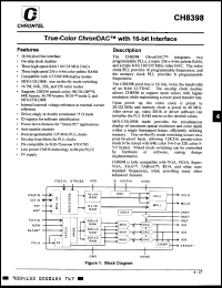 CH8398 datasheet: True-color ChronDAC with 16-bit interface CH8398