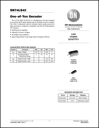 SN74LS42MEL datasheet: One-of-Ten Decoder SN74LS42MEL