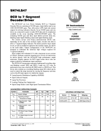 SN74LS47D datasheet: BCD TO 7-Segment Decoder/Driver SN74LS47D