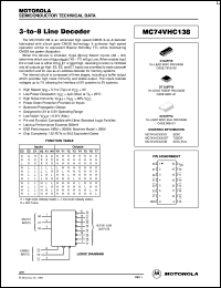 MC74VHC138D datasheet: 3-to-8 Line Decoder MC74VHC138D