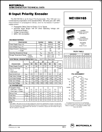 MC10H165L datasheet: 8-Input Priority Encoder MC10H165L