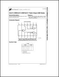 JM38510/31001SD datasheet: Triple 3-Input AND Gate JM38510/31001SD