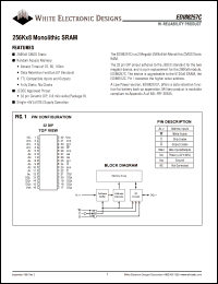 EDI88256LP70CB datasheet: 70ns; 5V power supply; 256K x 18 monolithic SRAM EDI88256LP70CB