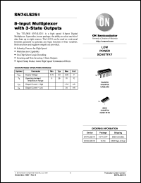 SN74LS251N datasheet: 8-Input Multiplexer with 3-State Outputs SN74LS251N