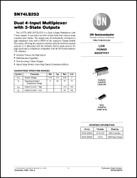 SN74LS253N datasheet: Dual  4-Input Multiplexer with 3-State Outputs SN74LS253N