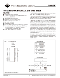 EDI88128C85CC datasheet: 85ns; 5V power supply; 128K x 8 monolithic SRAM, SMD 5962-89598 EDI88128C85CC