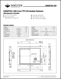 ENH057Q1-350 datasheet: Display size: 14.5cm; dot format: 320xRGBx240; dot pitch: 0.12x0.36; color TFT-LCD module feature ENH057Q1-350