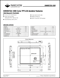 ENH057Q1-500 datasheet: Display size: 14.5cm; dot format: 320xRGBx240; dot pitch: 0.12x0.36; color TFT-LCD module feature ENH057Q1-500