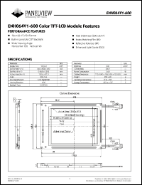 ENH064V1-1300 datasheet: Display size: 16cm; dot format: 640xRGBx480mm; dot pitch: 0.068x0.202mm; color TFT-LCD module feature ENH064V1-1300